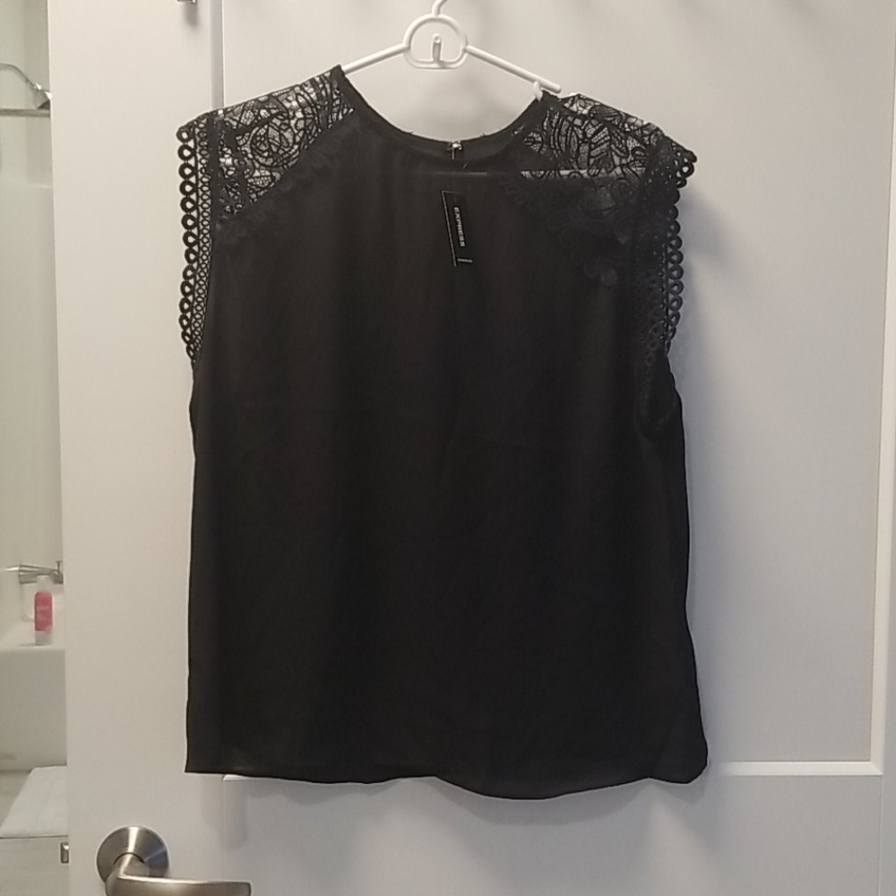 Express Navy lace blouse. New with tags